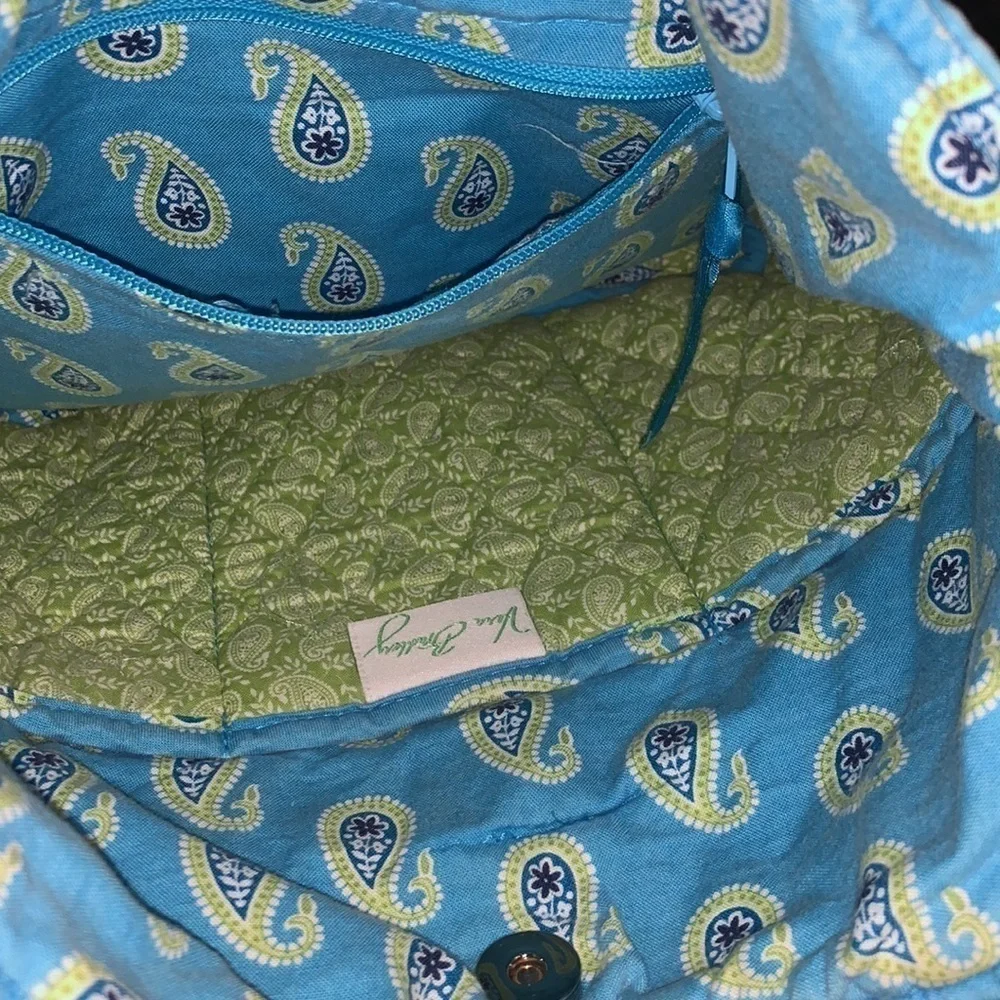 Vera Bradley Blue Paisley Quilted Cotton Tote Bag Shoulder Purse Bermuda Blue